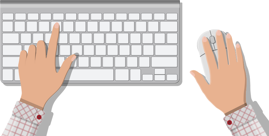 Modern Computer Keyboard and Mouse